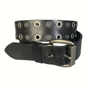 Harley-Davidson Men’s Black Genuine Leather Rivet Belt Size-34